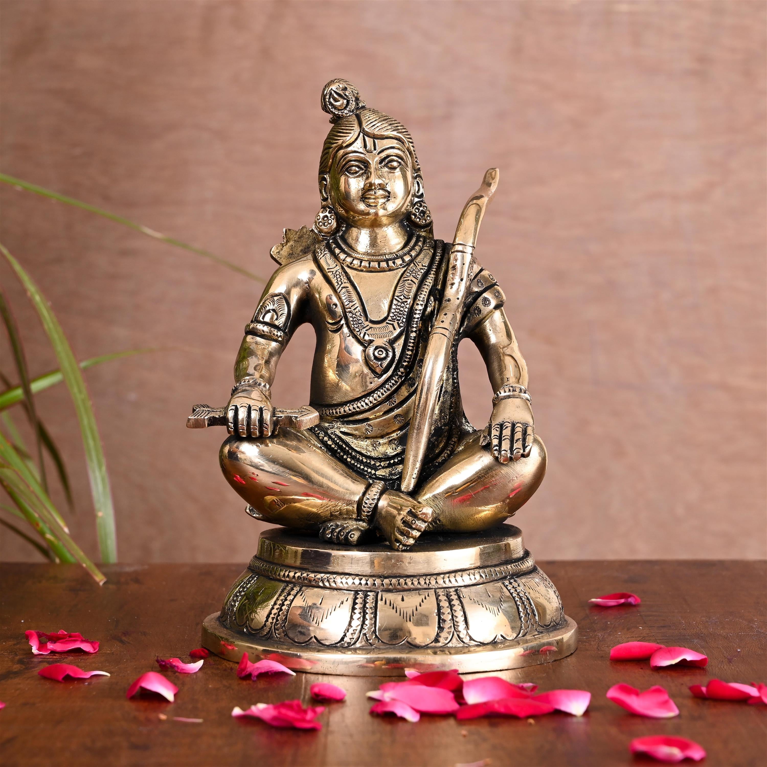 Brass Lord Ram Sitting Statue (7 Inch) Vedansh Craft