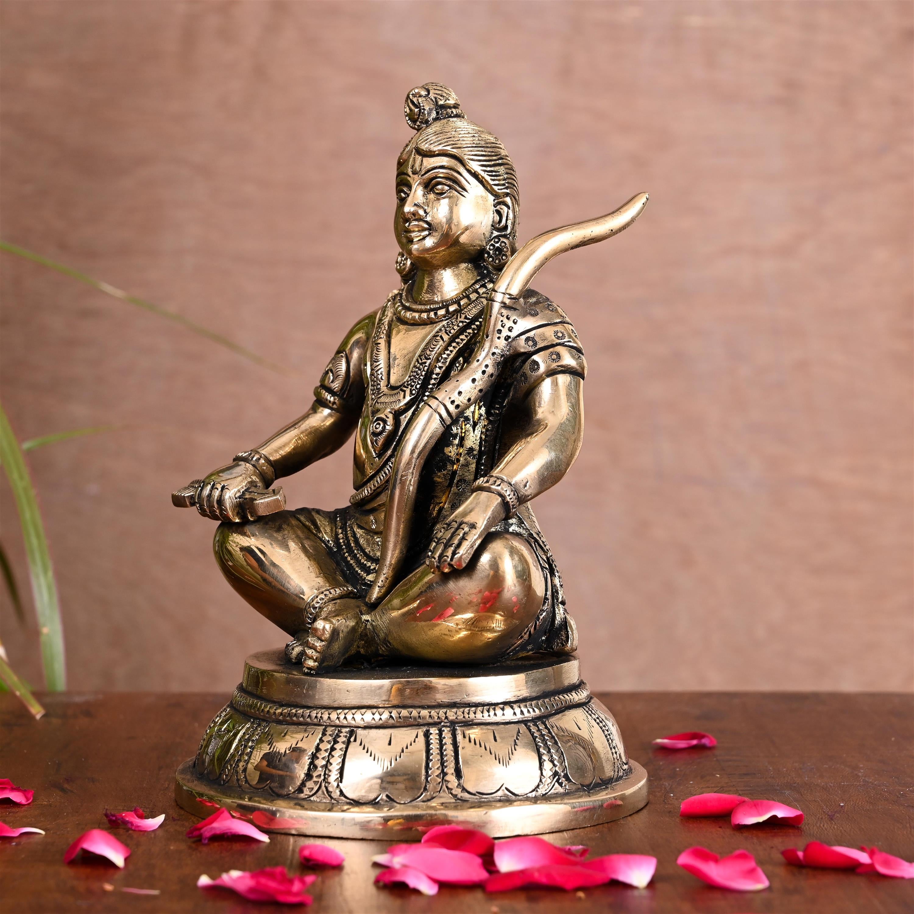 Brass Lord Ram Sitting Statue (7 Inch) Vedansh Craft