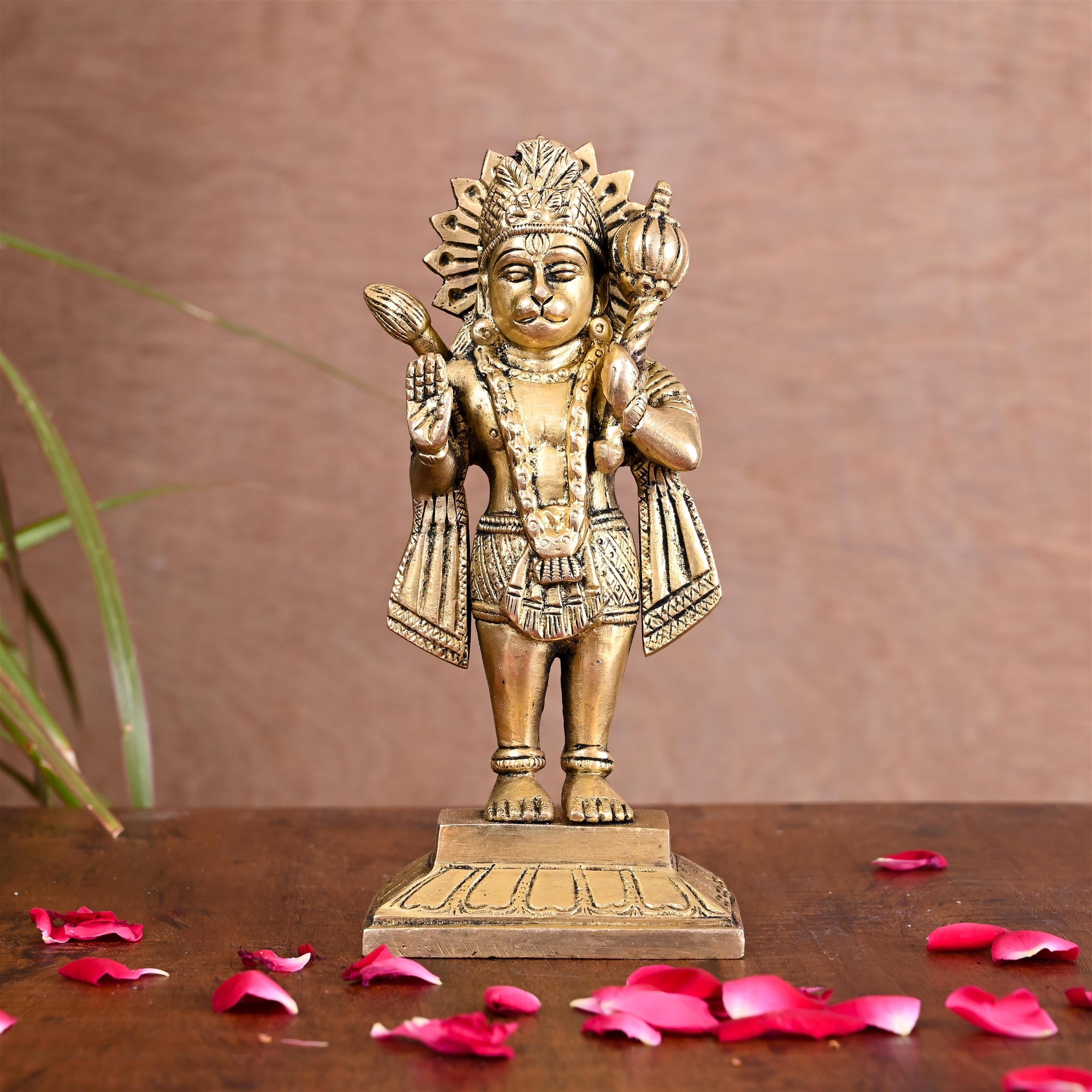 Brass Standing Hanuman Idol (6.5 Inch) Vedansh Craft