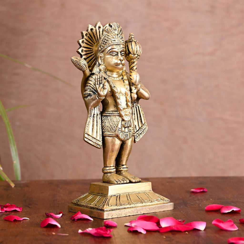 Brass Standing Hanuman Idol (6.5 Inch) Vedansh Craft