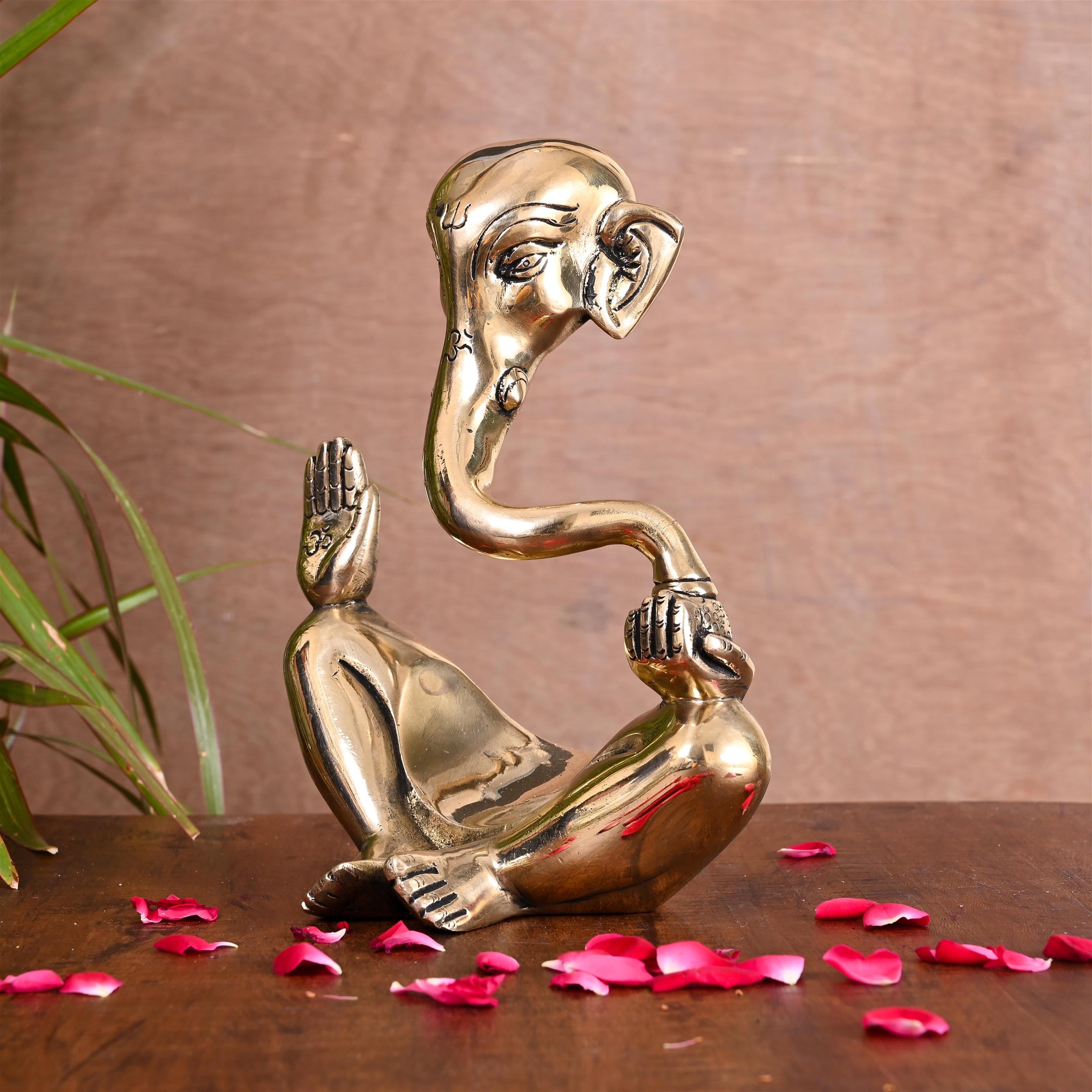 Brass Ganesha Table Top Idol (8.5 Inch) Vedansh Craft