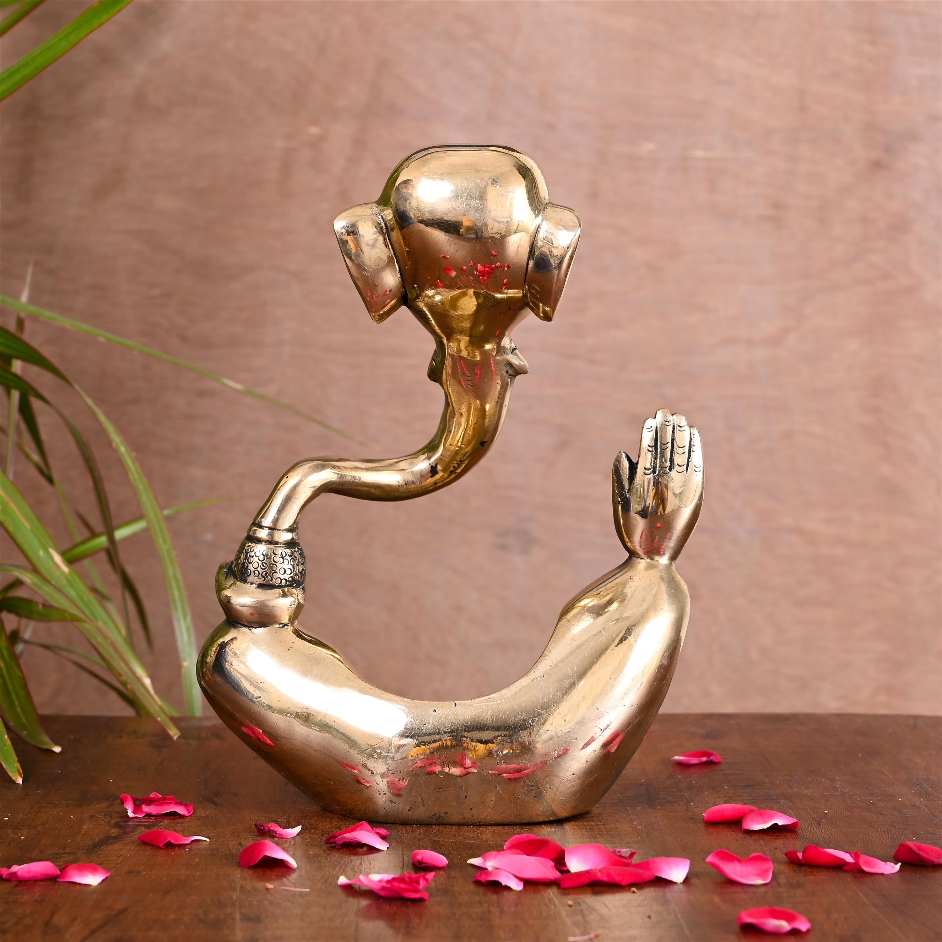 Brass Ganesha Table Top Idol (8.5 Inch) Vedansh Craft