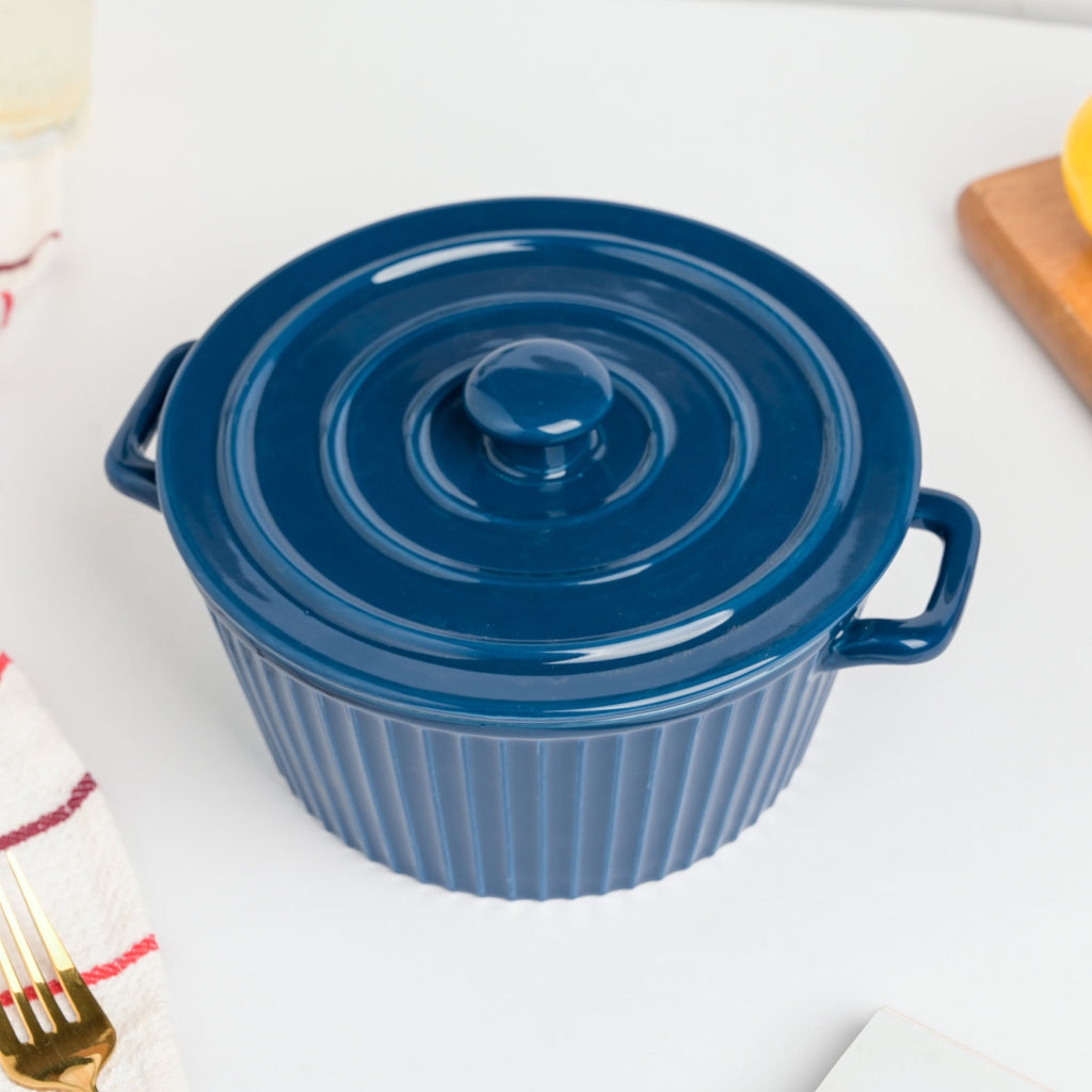 Striped Cooking Pot with Lid Nestasia