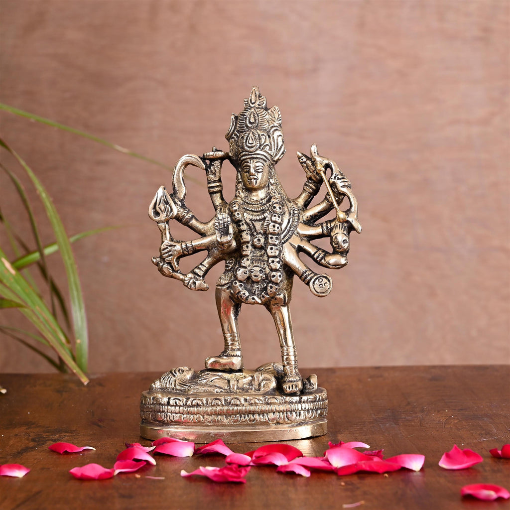 Brass Goddess Standing Kali Idol (6.5 Inch) Vedansh Craft