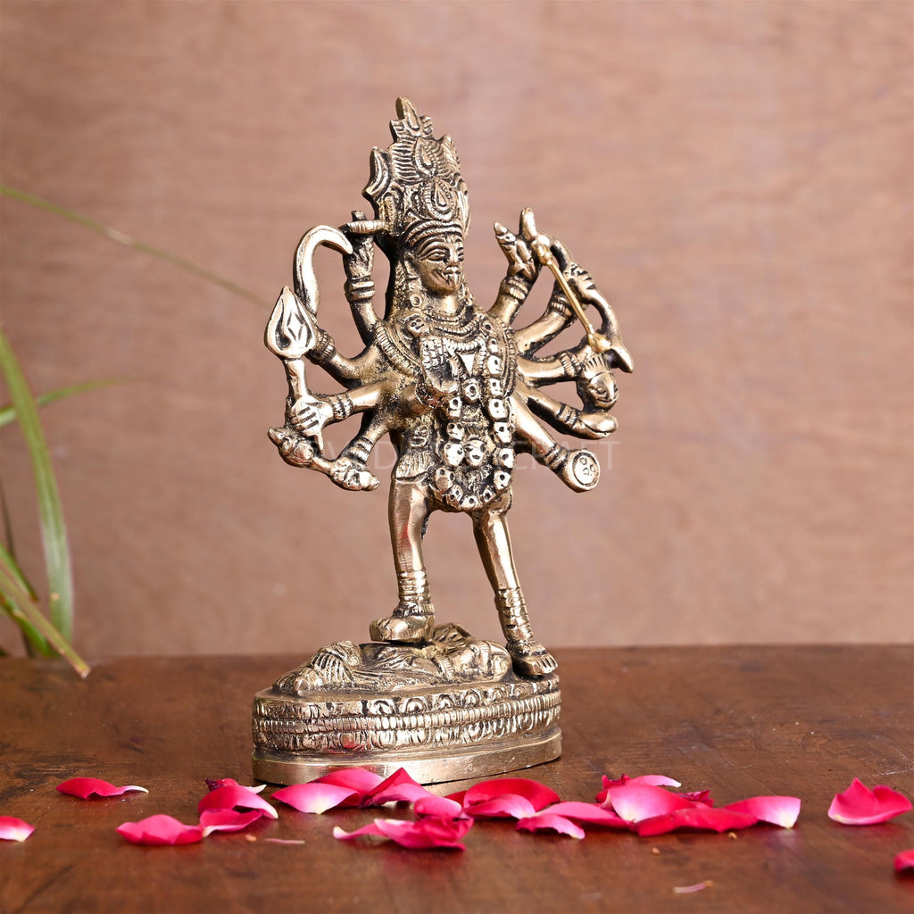 Brass Goddess Standing Kali Idol (6.5 Inch) Vedansh Craft