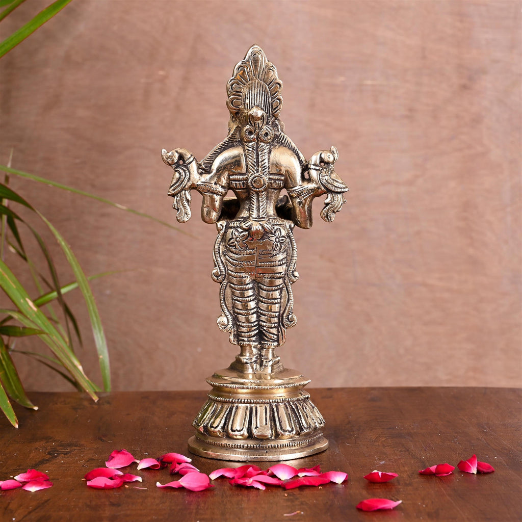 Brass Standing Deep Lakshmi Idol (9.2 Inch) Vedansh Craft