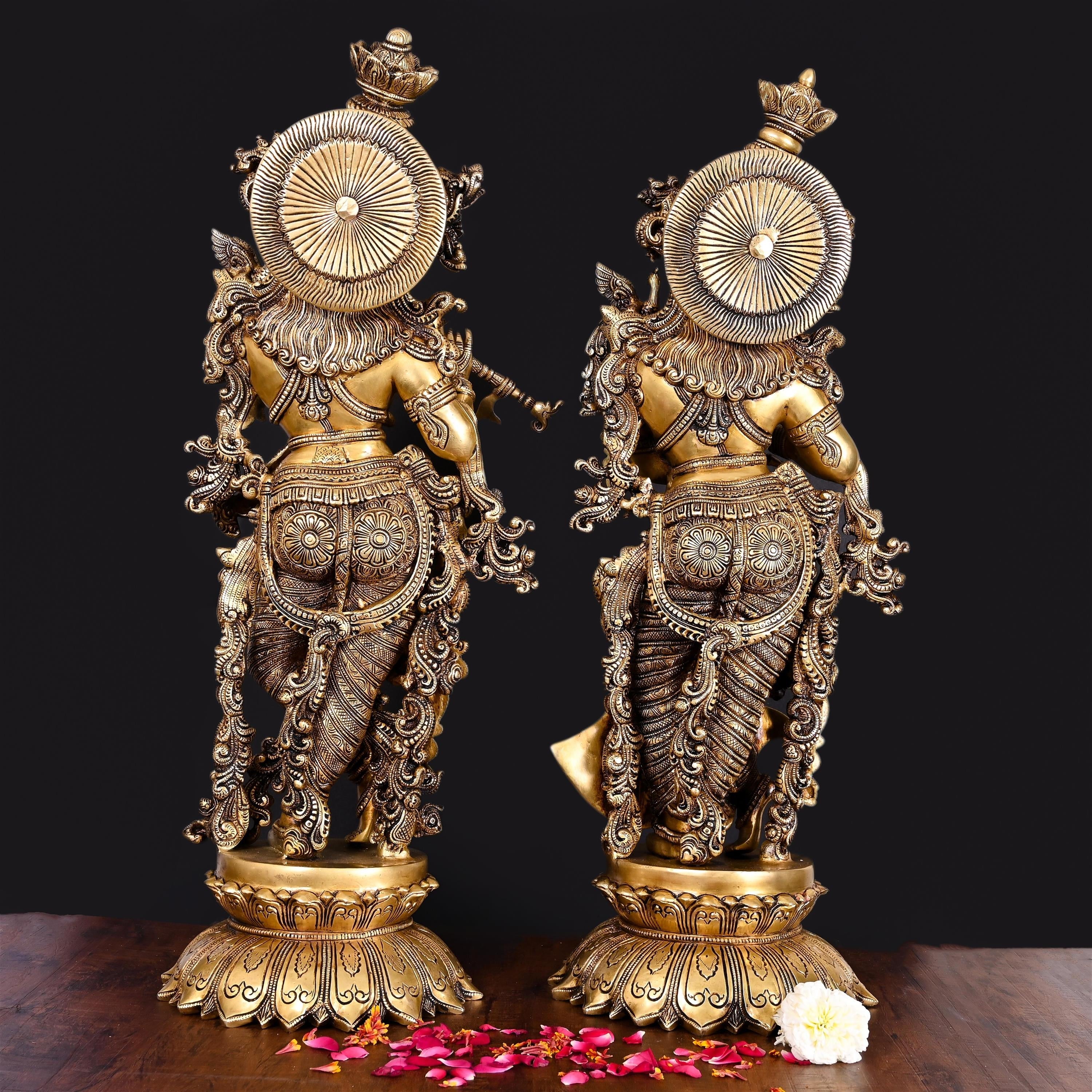 Brass Superfine Standing Radha Krishna Statue Set (27 Inch) Vedansh Craft