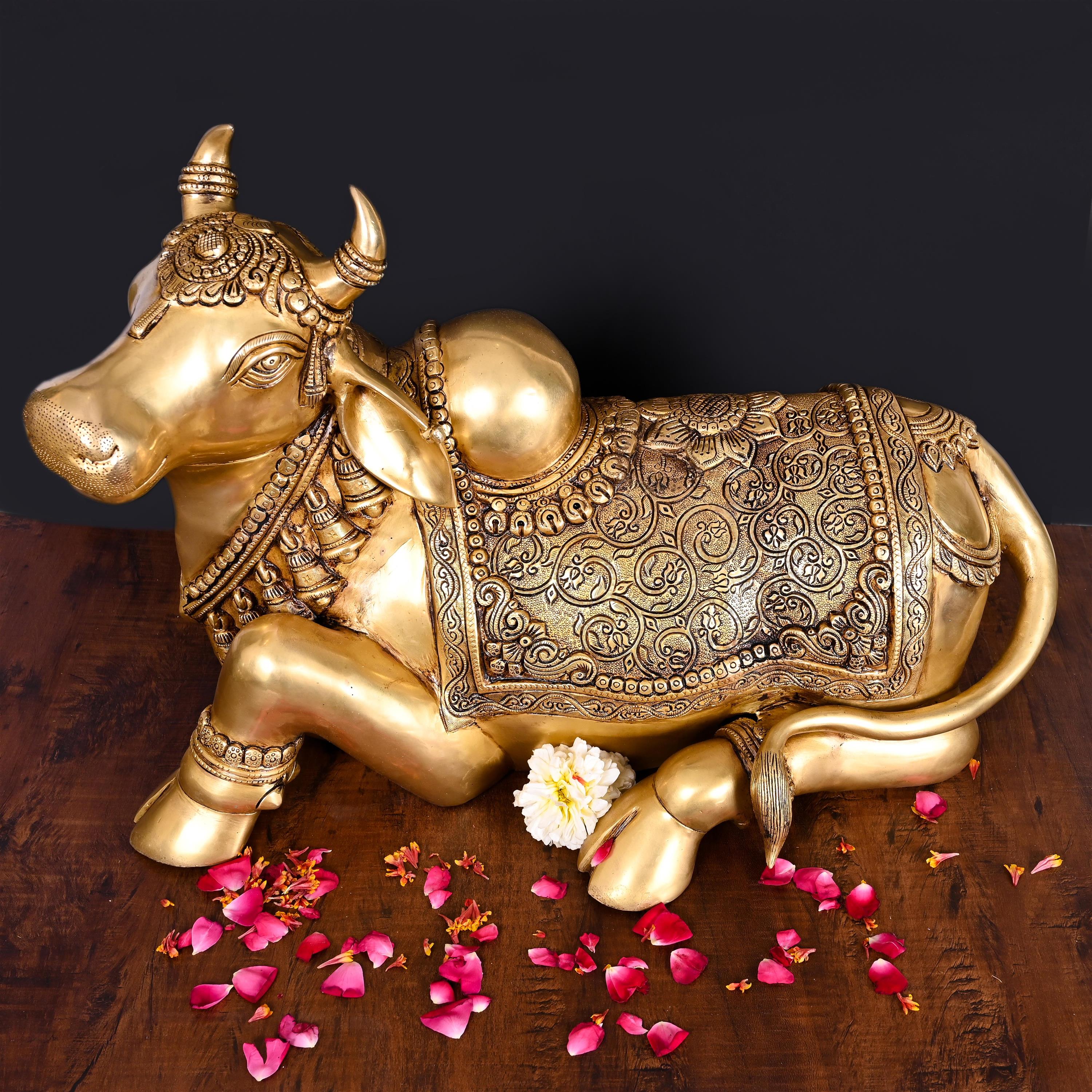 Brass Majestic Nandi Superfine Idol (15 Inch) Vedansh Craft