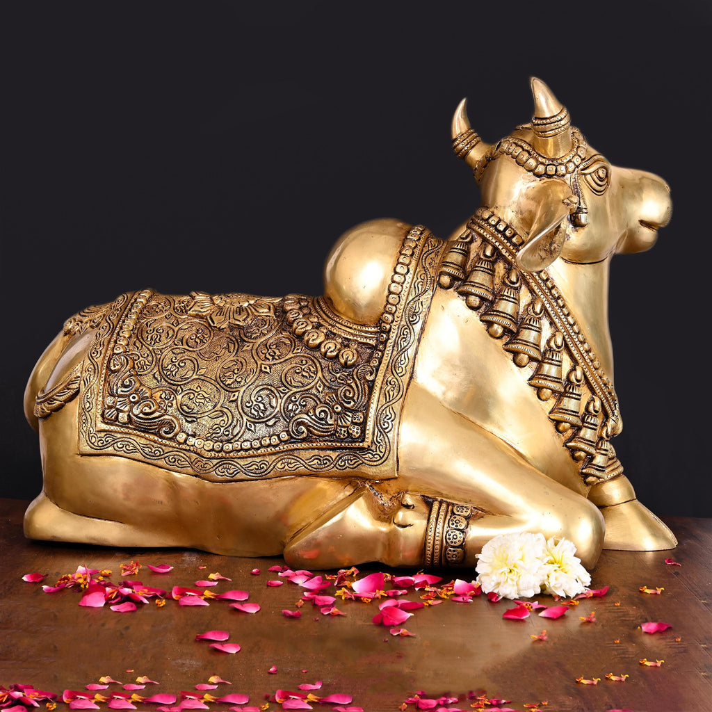 Brass Majestic Nandi Superfine Idol (15 Inch) Vedansh Craft