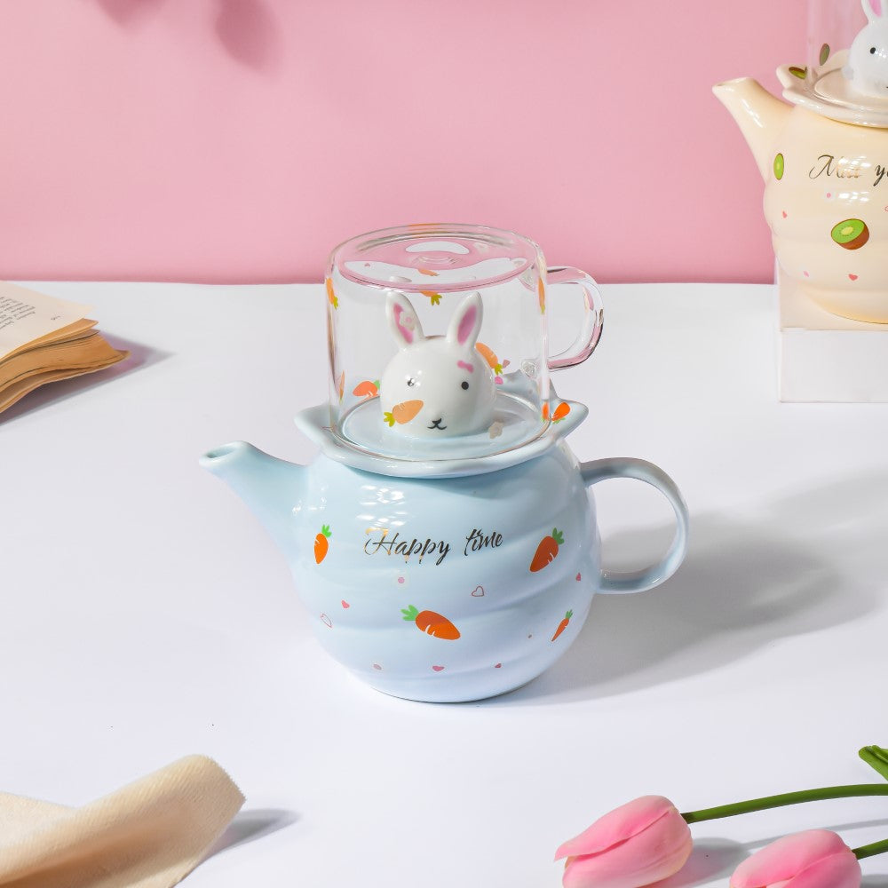Bunny Cup And Kettle Blue Nestasia