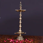 Brass 10 Petal Peacock Long Lamp (17 Inch) Vedansh Craft