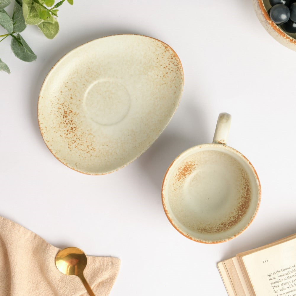 Earthy Stoneware Cup And Saucer 200 ml Nestasia