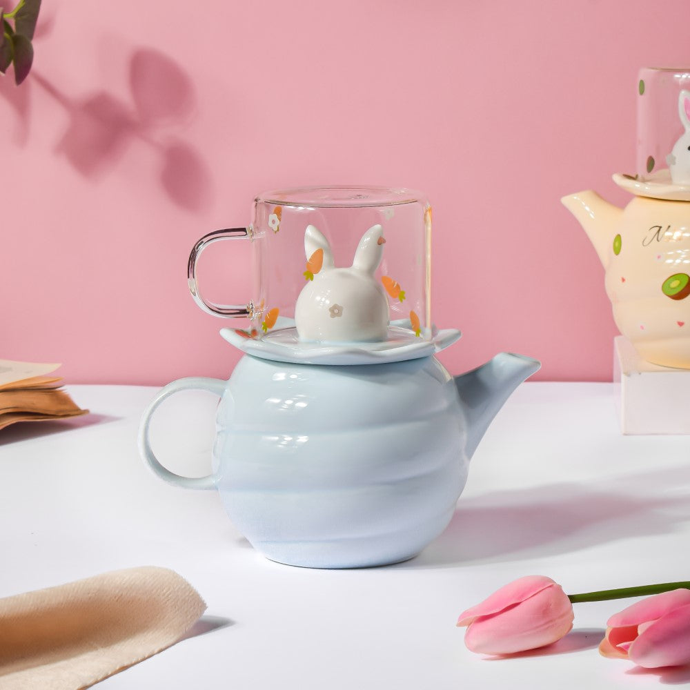 Bunny Cup And Kettle Blue Nestasia