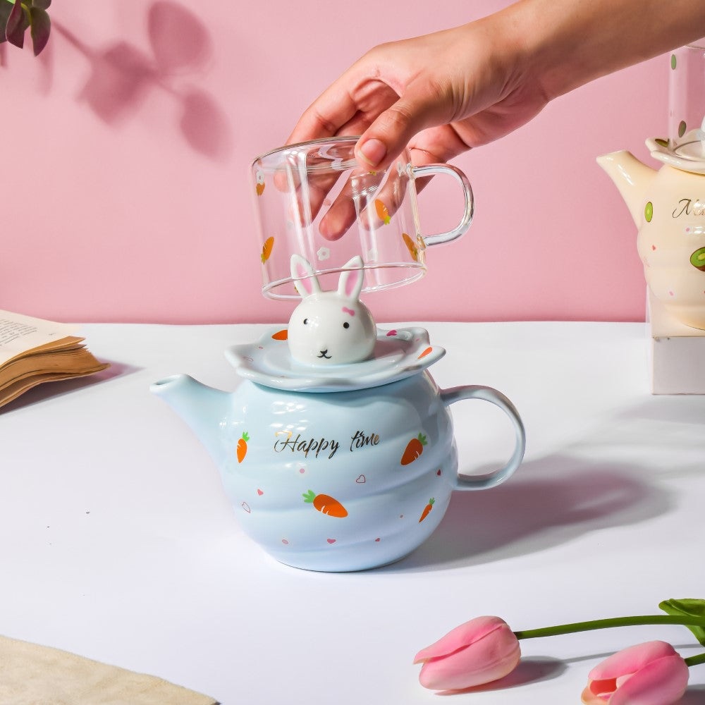 Bunny Cup And Kettle Blue Nestasia