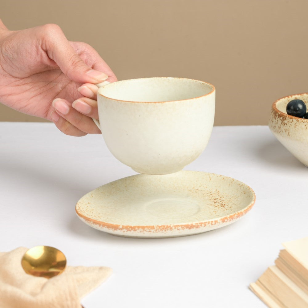Earthy Stoneware Cup And Saucer 200 ml Nestasia