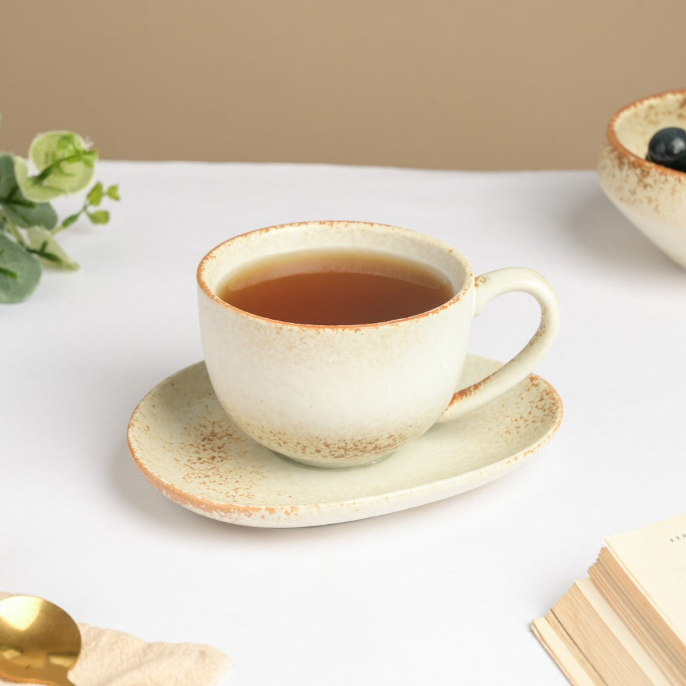 Earthy Stoneware Cup And Saucer 200 ml Nestasia