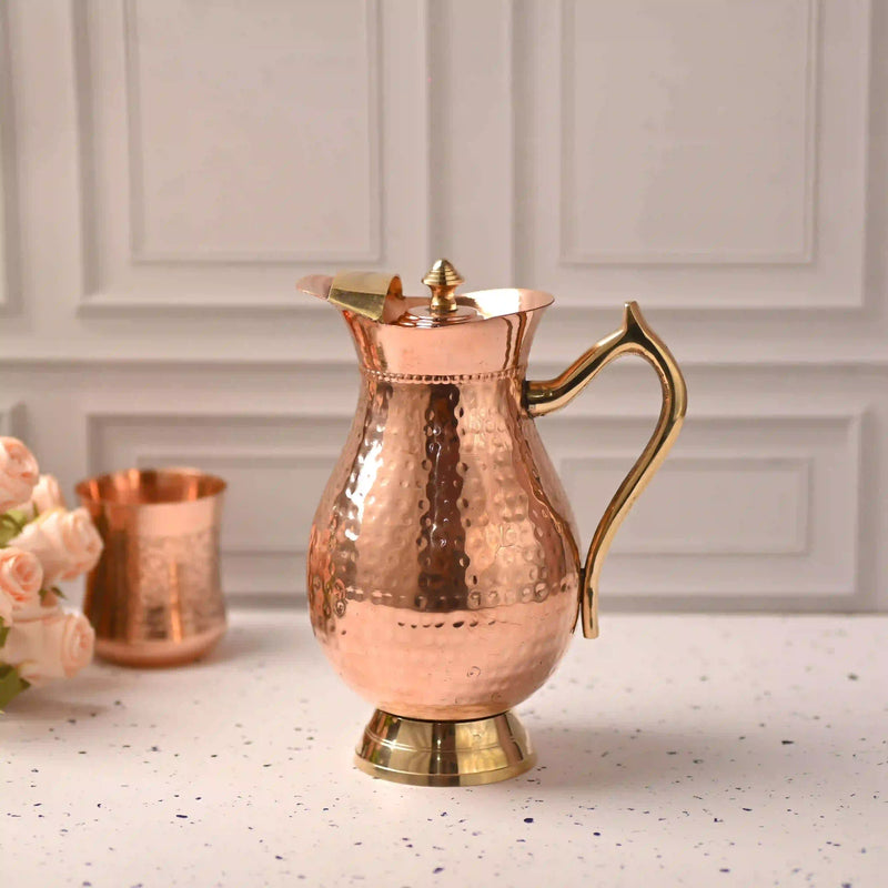 Copper Premium Jug with Lid (10.5 Inch) Vedansh Craft