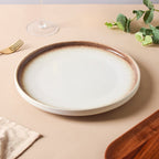 Cavern Clay Ceramic Dinner Plate White Brown 10 Inch Nestasia