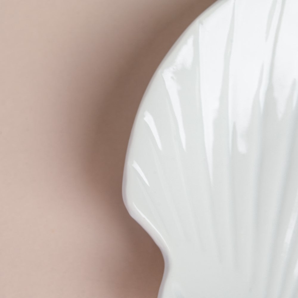 Classic Ceramic Sea Shell Snack Plate White Nestasia