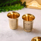Brass Handcrafted Glass Pair (3.7 Inch) Vedansh Craft