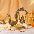 Brass Peacock Jhula with Ganesha Idol – Premium Decor (8 Inch) Vedansh Craft
