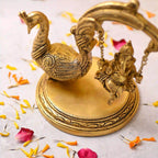 Brass Peacock Jhula with Ganesha Idol – Premium Decor (8 Inch) Vedansh Craft