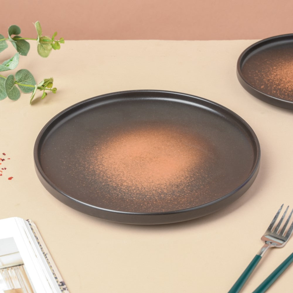 Savanna Stoneware Dinner Plate Black Brown 10 Inch Nestasia