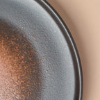 Savanna Stoneware Snack Plate Black Brown 8 Inch Nestasia