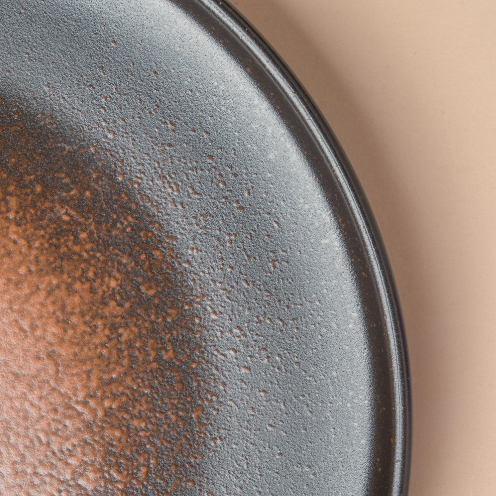 Savanna Stoneware Dinner Plate Black Brown 10 Inch Nestasia