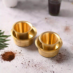 Brass Designer Coffee Davara Cup Pair (2.5 Inch) Vedansh Craft
