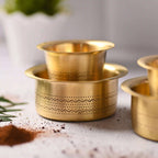 Brass Designer Coffee Davara Cup Pair (2.5 Inch) Vedansh Craft