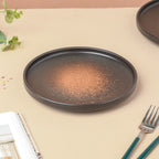 Savanna Stoneware Snack Plate Black Brown 8 Inch Nestasia