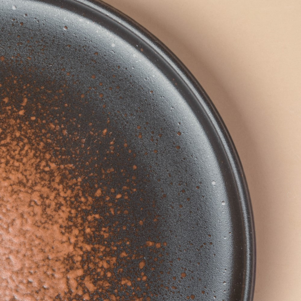 Savanna Stoneware Dinner Plate Black Brown 10 Inch Nestasia