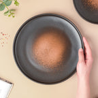 Savanna Stoneware Dinner Plate Black Brown 10 Inch Nestasia