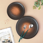 Savanna Stoneware Dinner Plate Black Brown 10 Inch Nestasia