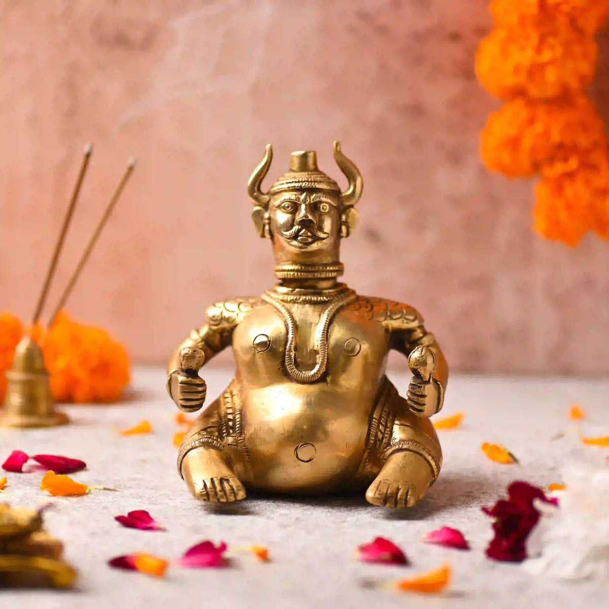 Brass Vikakku Kiran Oil Lamp (5.8 Inch) Vedansh Craft