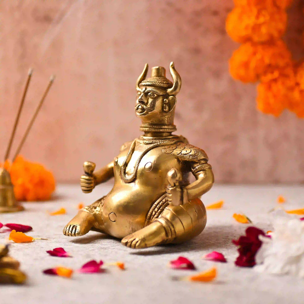 Brass Vikakku Kiran Oil Lamp (5.8 Inch) Vedansh Craft