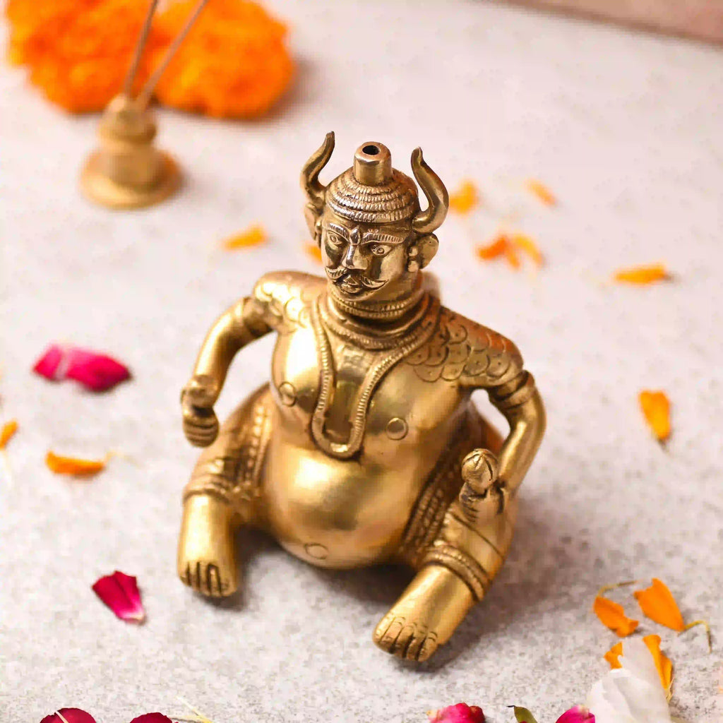 Brass Vikakku Kiran Oil Lamp (5.8 Inch) Vedansh Craft