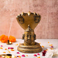 Brass Handcrafted Shiva Head with Sheshnaag (9.5 Inch) Vedansh Craft