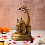 Brass Handcrafted Shiva Head with Sheshnaag (9.5 Inch) Vedansh Craft