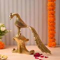 Brass Handcrafted Peacock Figurine – Traditional Indian Brass Decor (11 Inch) Vedansh Craft