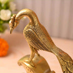 Brass Handcrafted Peacock Figurine – Traditional Indian Brass Decor (11 Inch) Vedansh Craft
