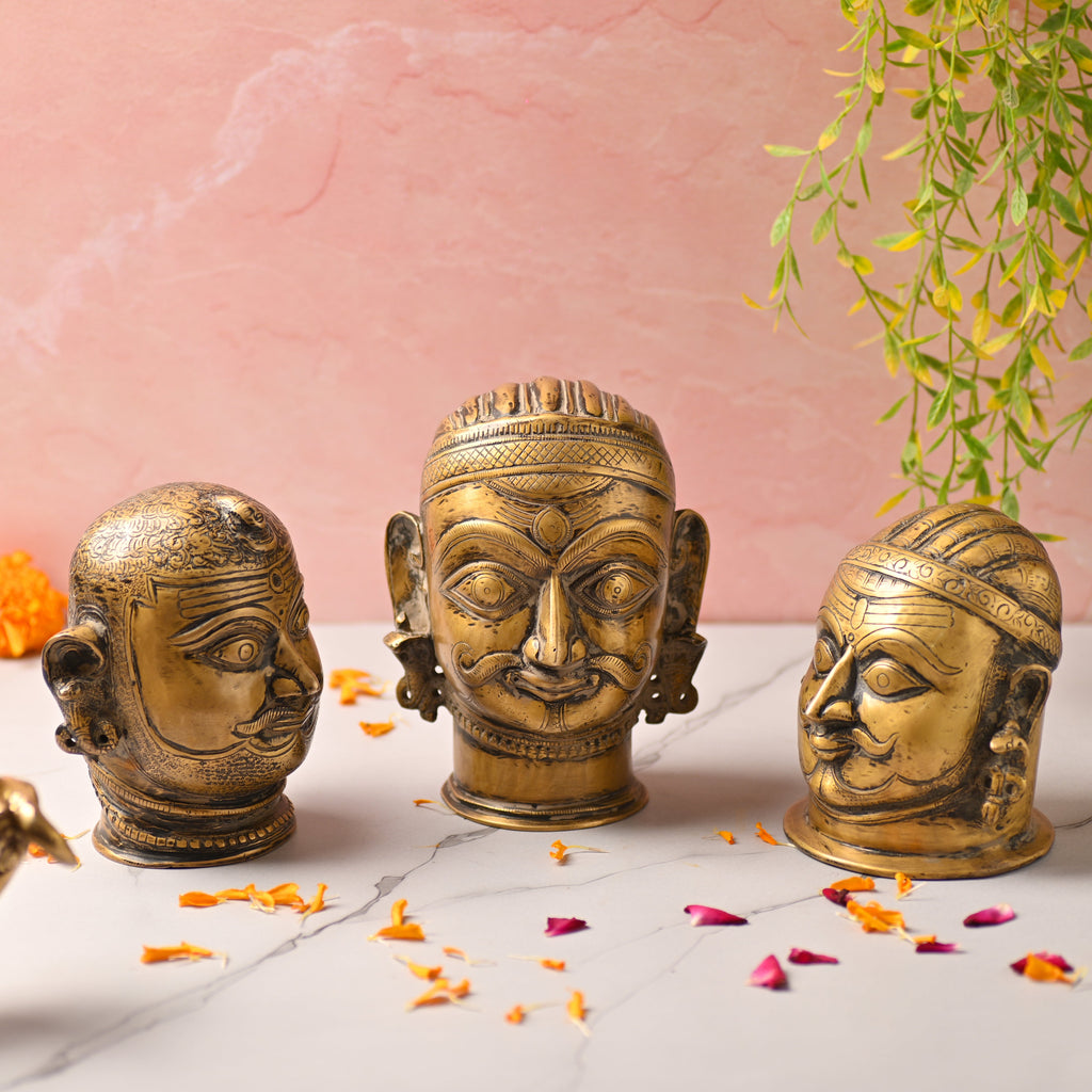 Brass Shiva Head Idol Vedansh Craft