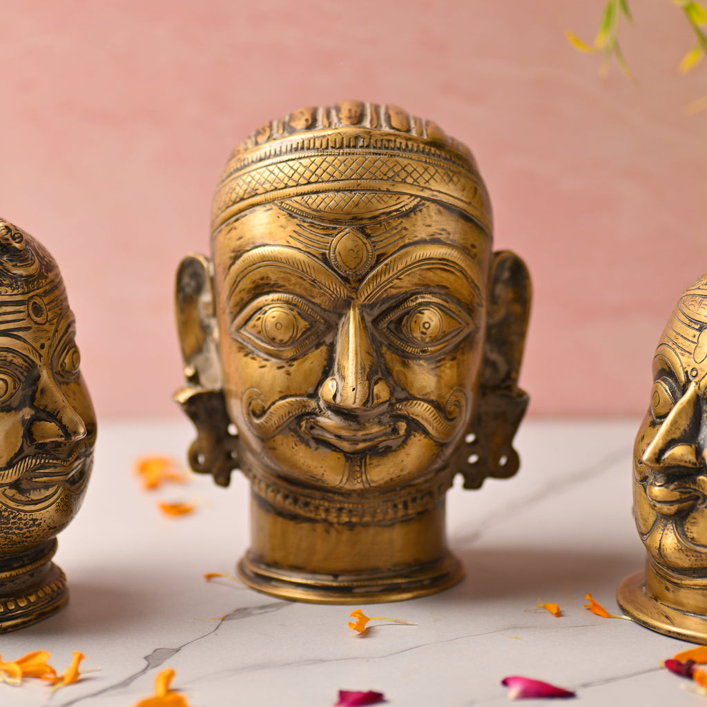 Brass Shiva Head Idol Vedansh Craft