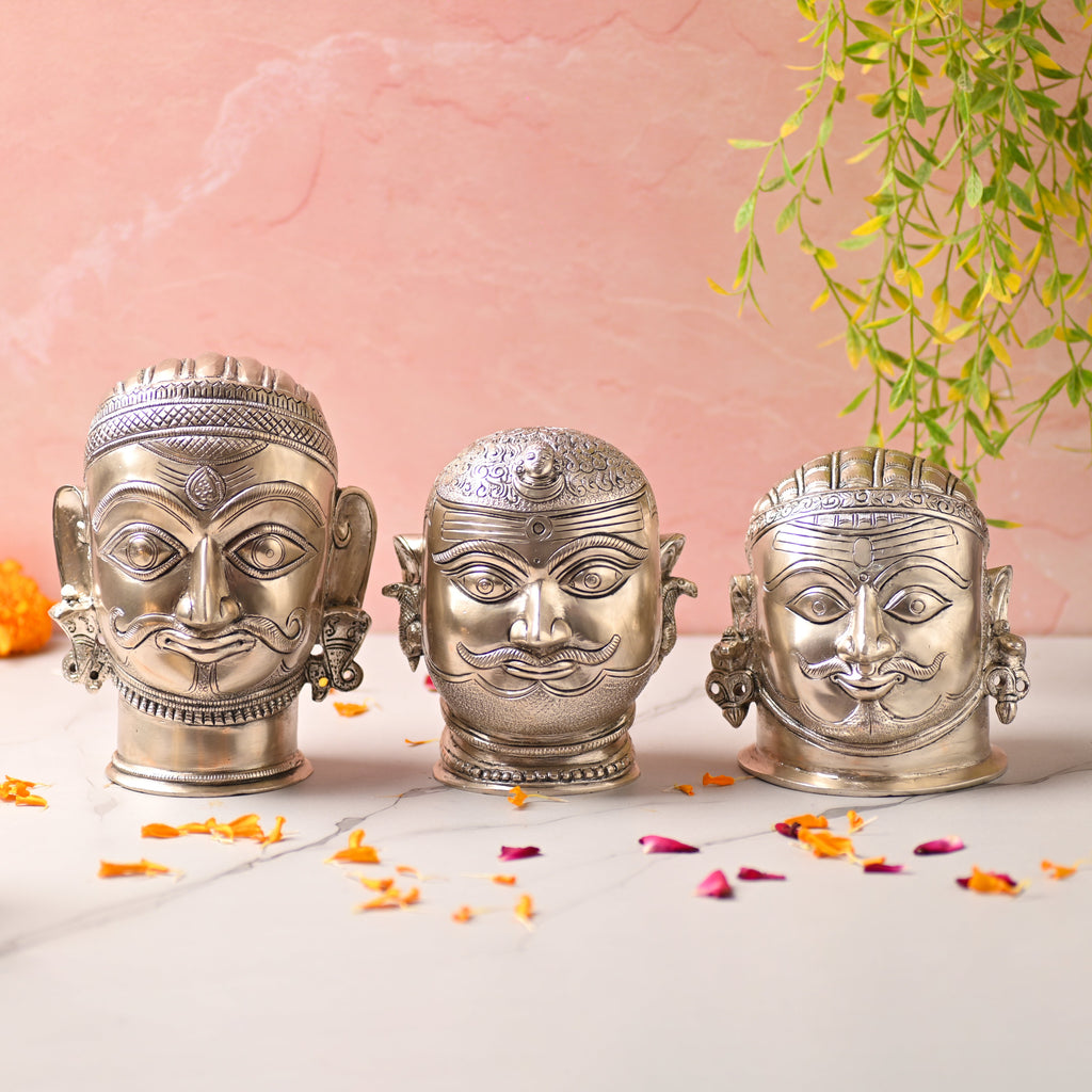 Brass Silver Plated Shiva Head Idol Vedansh Craft