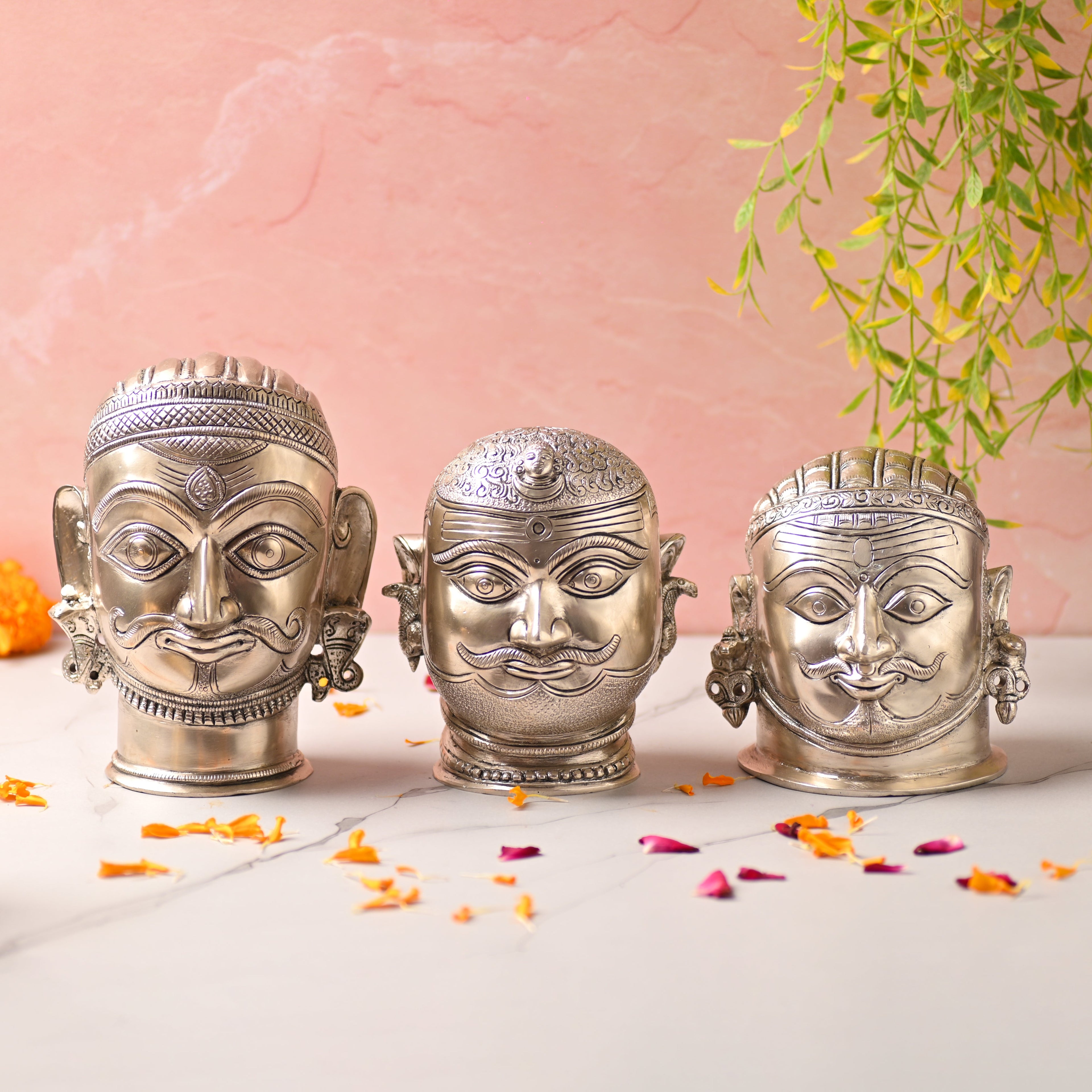 Brass Silver Plated Shiva Head Idol Vedansh Craft