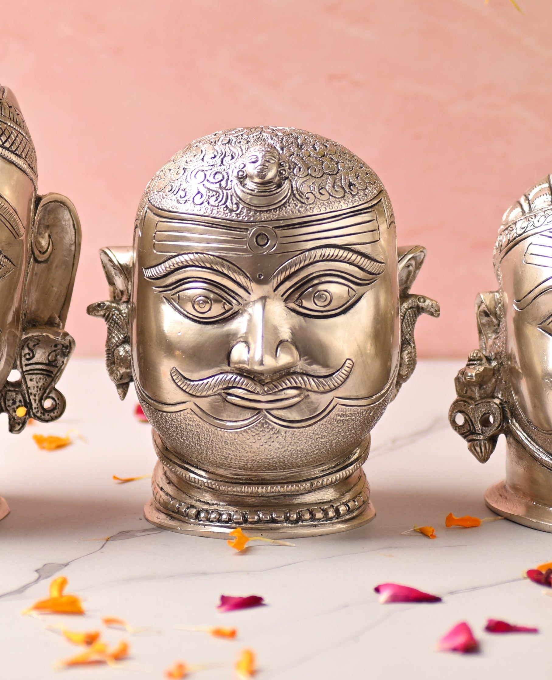 Brass Silver Plated Shiva Head Idol Vedansh Craft