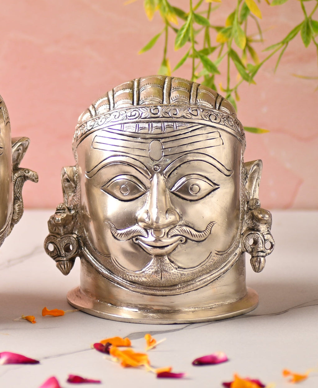 Brass Silver Plated Shiva Head Idol Vedansh Craft