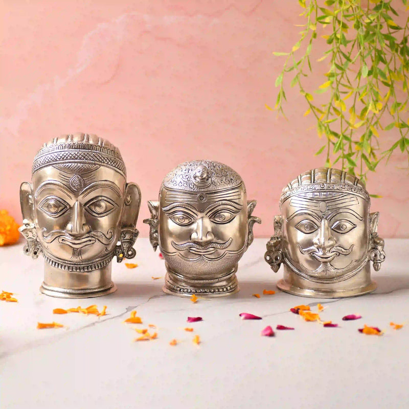 Brass Silver Plated Shiva Head Idol Vedansh Craft