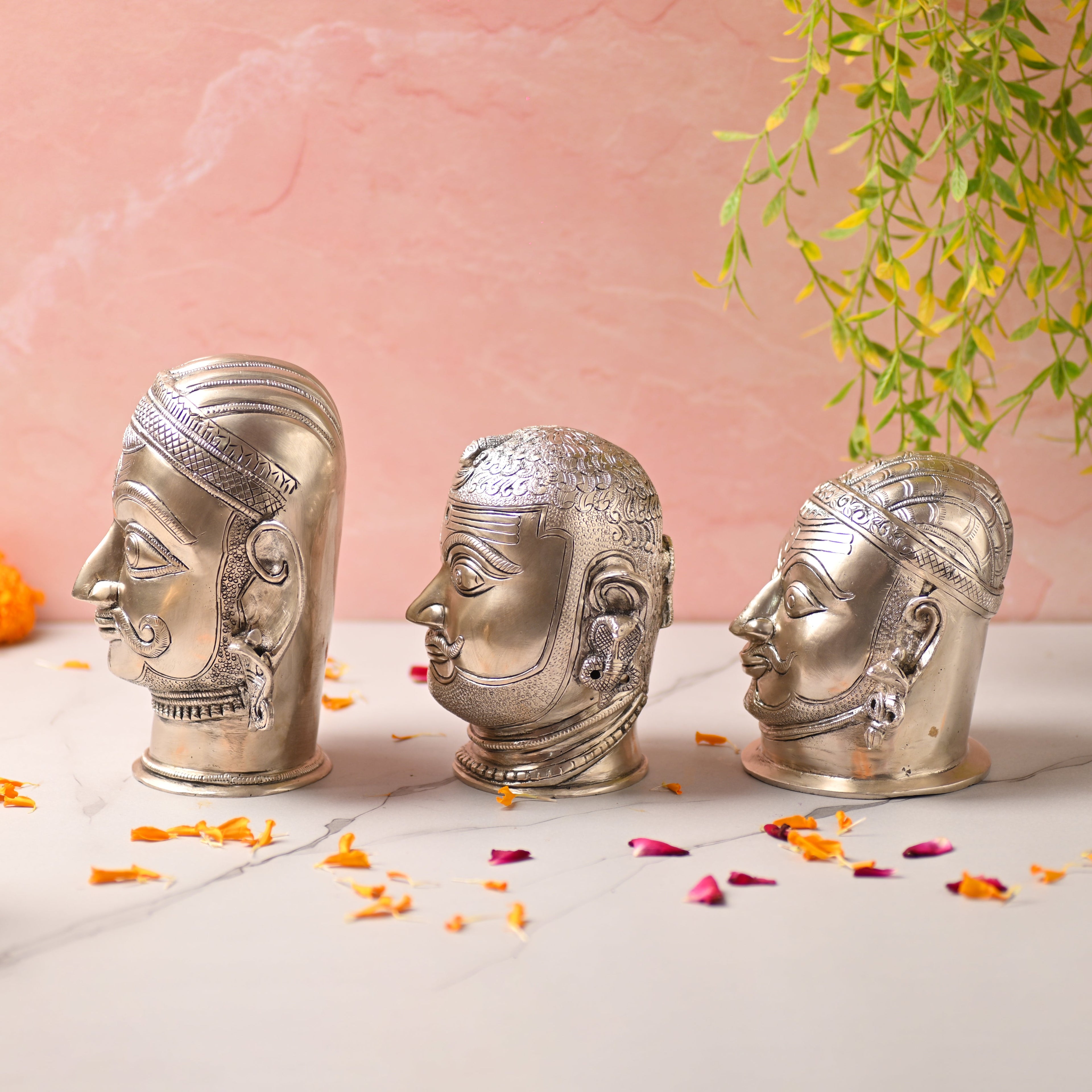 Brass Silver Plated Shiva Head Idol Vedansh Craft